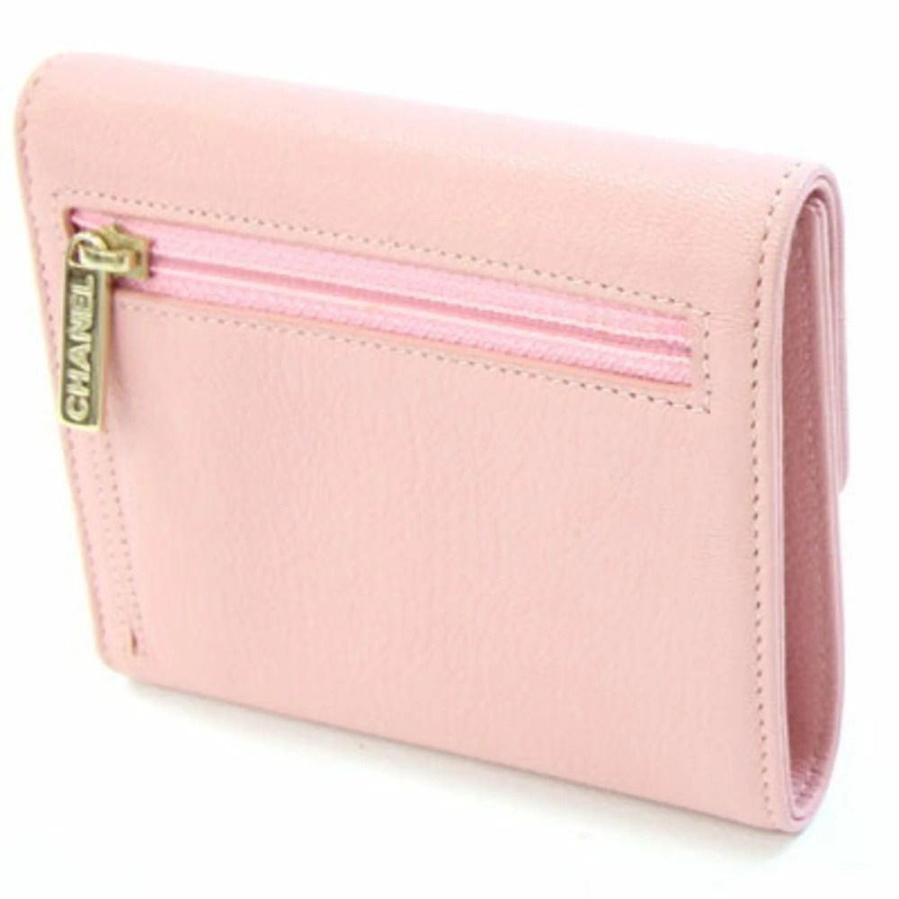 CHANEL Authentic Pink Leather Logo Wallet - Picture 2 of 8